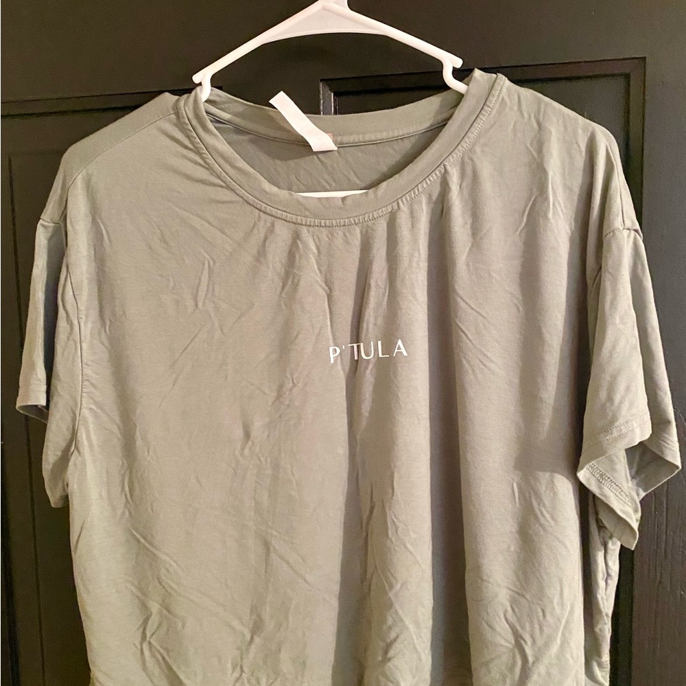 P'tula womans olive green T-Shirt